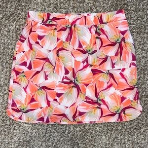 Chico's Zenergy UPF Floral Mini Skort-  Pink and Orange Tropical Floral Sz 1/W8